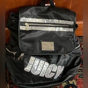 JUICY COUTURE Black & Silver Sequin Backpack NWT!